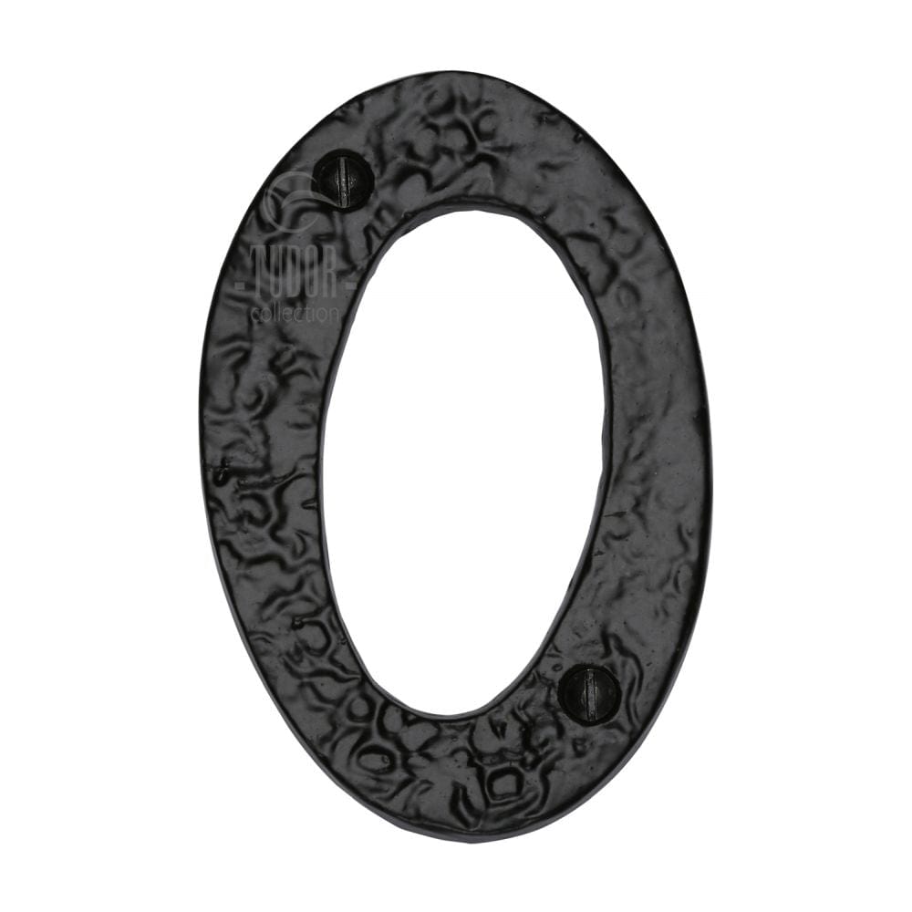 The Tudor Collection Door Furniture Antique Black / Numerals / 0 The Tudor Collection - Numeral 0 - 4" Black Iron