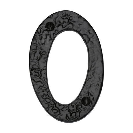 The Tudor Collection Door Furniture Antique Black / Numerals / 0 The Tudor Collection - Numeral 0 - 4" Black Iron