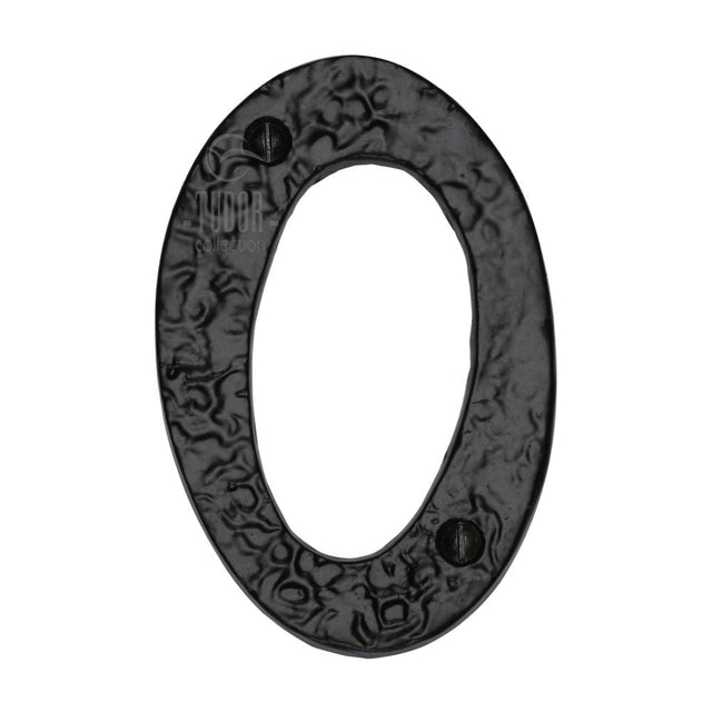 The Tudor Collection Door Furniture Antique Black / Numerals / 0 The Tudor Collection - Numeral 0 - 4" Black Iron