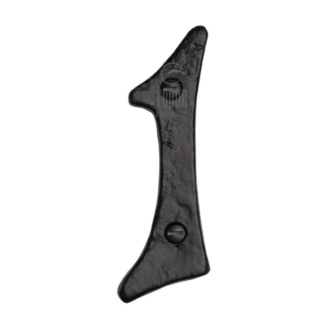 The Tudor Collection Door Furniture Antique Black / Numerals / 1 The Tudor Collection - Numeral 1 - 4" Black Iron