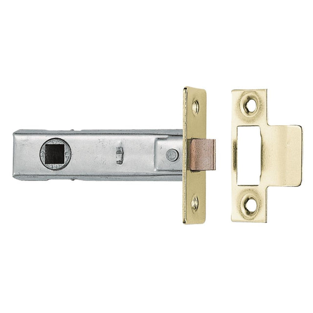 This is an image of a Carlisle Brass - Tubular Latch 64mm - Electro Brassed that is availble to order from Trade Door Handles in Kendal.