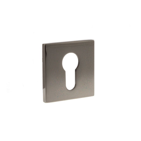 Tupai Rapido Door Furniture Black Satin Nickel / Euro Profile Escutcheons Tupai Rapido 5S Line Euro Escutcheon on 5mm Slimline Square Rose - Black Satin Nickel