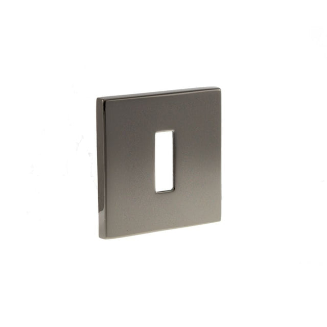 Tupai Rapido Door Furniture Black Satin Nickel / Mortice Key Profile Escutcheons Tupai Rapido 5S Line Key Escutcheon on 5mm Slimline Square Rose - Black Satin Nickel