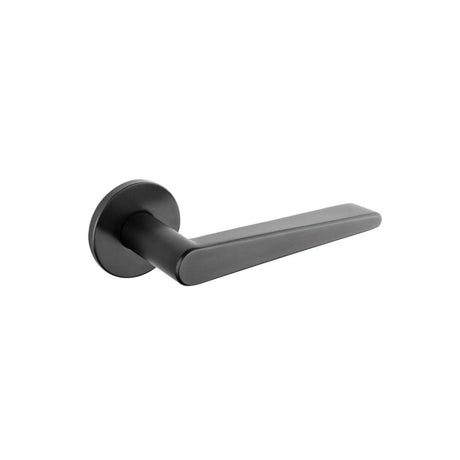 Quality image of Tupai Rapido 5S Line Torrao Lever Door Handle on 5mm Slimline Round Rose - Pearl Black | Sku. t1967r5smb | available from Trade Door Handles.
