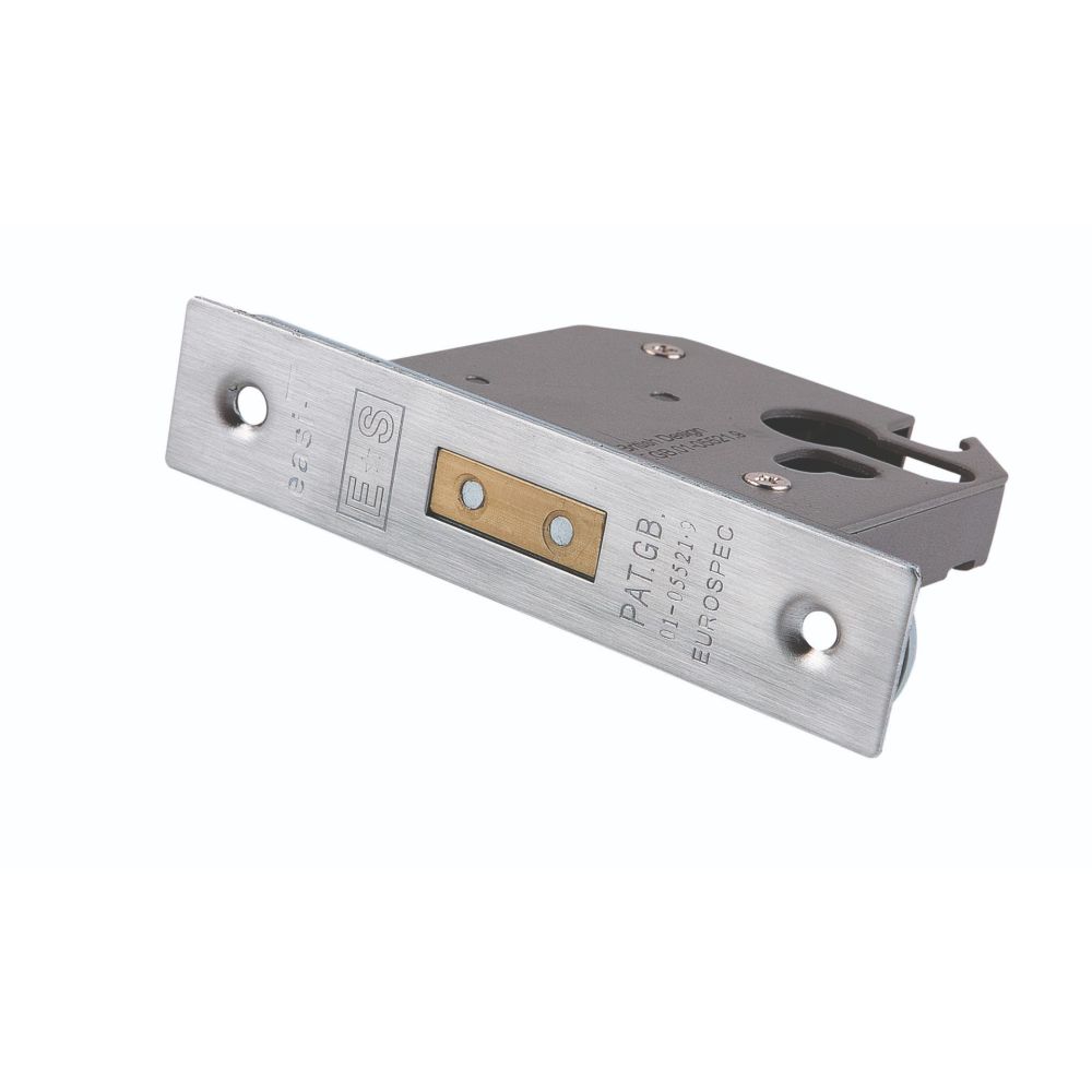 This is an image of a Eurospec - Universal Replacement 3 Euro Profile Deadlock (Security) - Satin Stai that is availble to order from Trade Door Handles in Kendal.