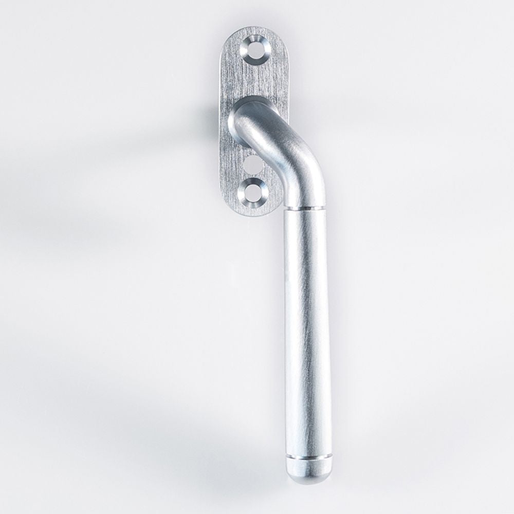 This is an image of a Carlisle Brass - Cranked Locking Espagnolette Handle R/H - Satin Chrome that is availble to order from Trade Door Handles in Kendal.