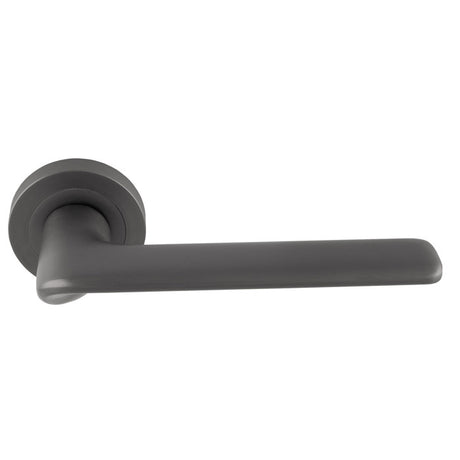 This is an image of a Manital - Vortex lever on rose - Anthracite vx5ant that is availble to order from Trade Door Handles in Kendal.