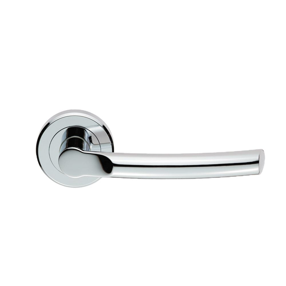 This is an image of a Serozzetta - Nelson Lever On Rose - Polished Chrome that is availble to order from Trade Door Handles in Kendal.