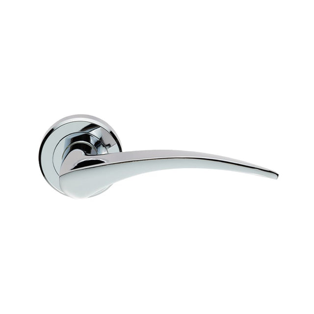 This is an image of a Serozzetta - Olivier Lever On Rose - Polished Chrome that is availble to order from Trade Door Handles in Kendal.