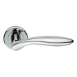 This is an image of a Serozzetta - Shark Lever on Rose - Polished Chrome that is availble to order from Trade Door Handles in Kendal.